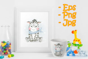 Baby Zebra Adorable Watercolor Illustrations