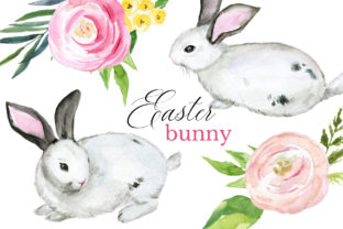Bunny Easter Watercolor Clipart Set