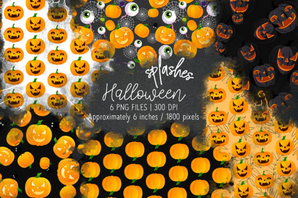 Halloween Watercolor Splashes 03 Illustrations