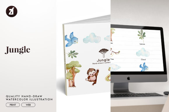Jungle Watercolor Illustration for Branding