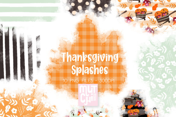 Thanksgiving Watercolor Splashes 01 Illustrations