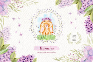 Watercolor Bunnies Illustration Set