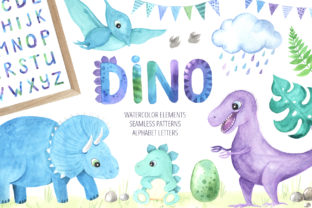 Watercolor Dinosaurs Collection and Illustrations