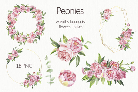 Watercolor Floral Frames Clipart and Illustrations