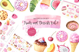 Watercolor Fruits Desserts Vol.2 Illustrations