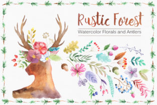 Watercolor Rustic Forest Set and Illustrations