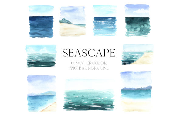 Watercolor Sea Background Illustrations