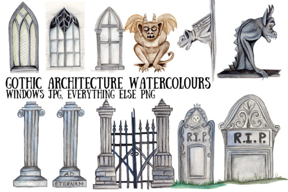 Watercolour Gothic Architecture Illustrations