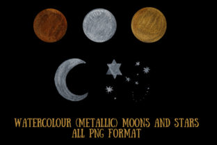 Watercolour Moons and Stars Illustrations